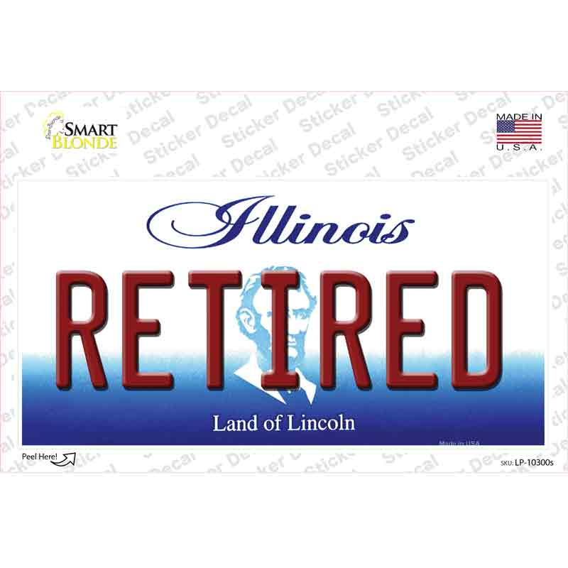 Retired Illinois Novelty Sticker Decal Small