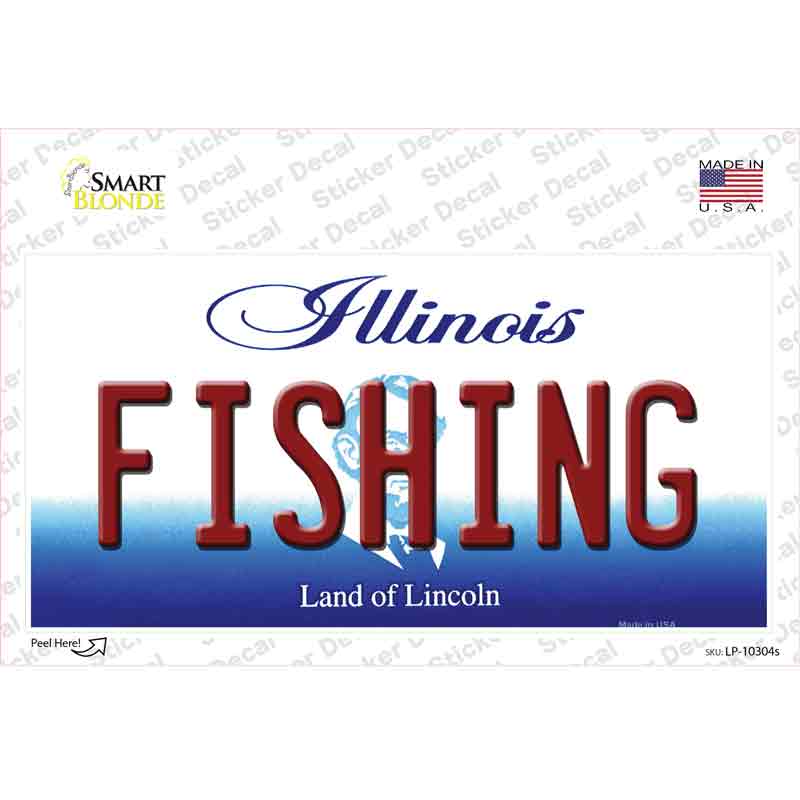 Fishing Illinois Novelty Sticker Decal Small