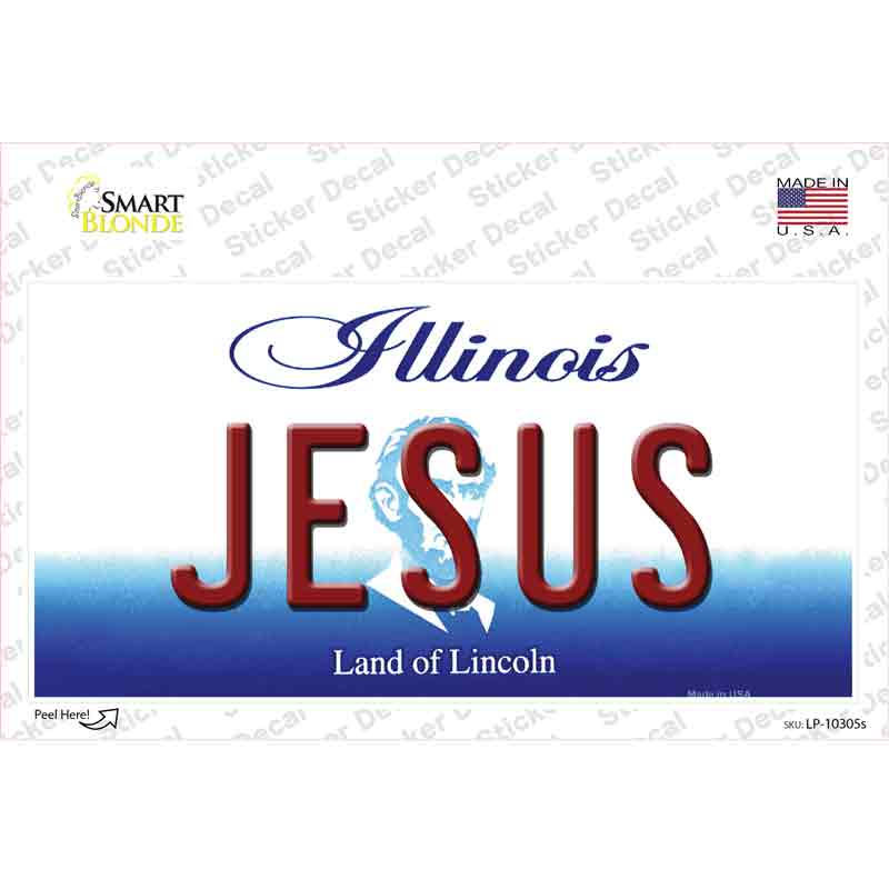 Jesus Illinois Novelty Sticker Decal Small