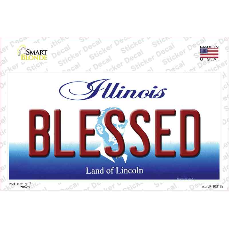 Blessed Illinois Novelty Sticker Decal Small