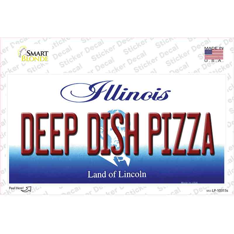 Deep Dish Pizza Illinois Novelty Sticker Decal Small