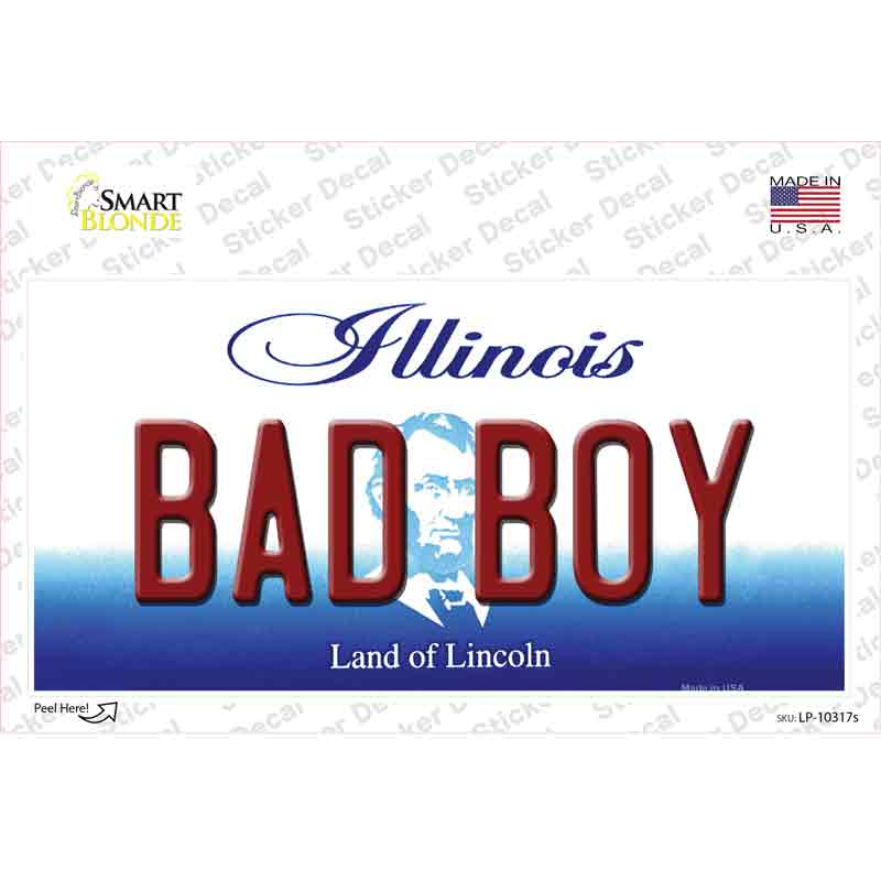 Bad Boy Illinois Novelty Sticker Decal Small