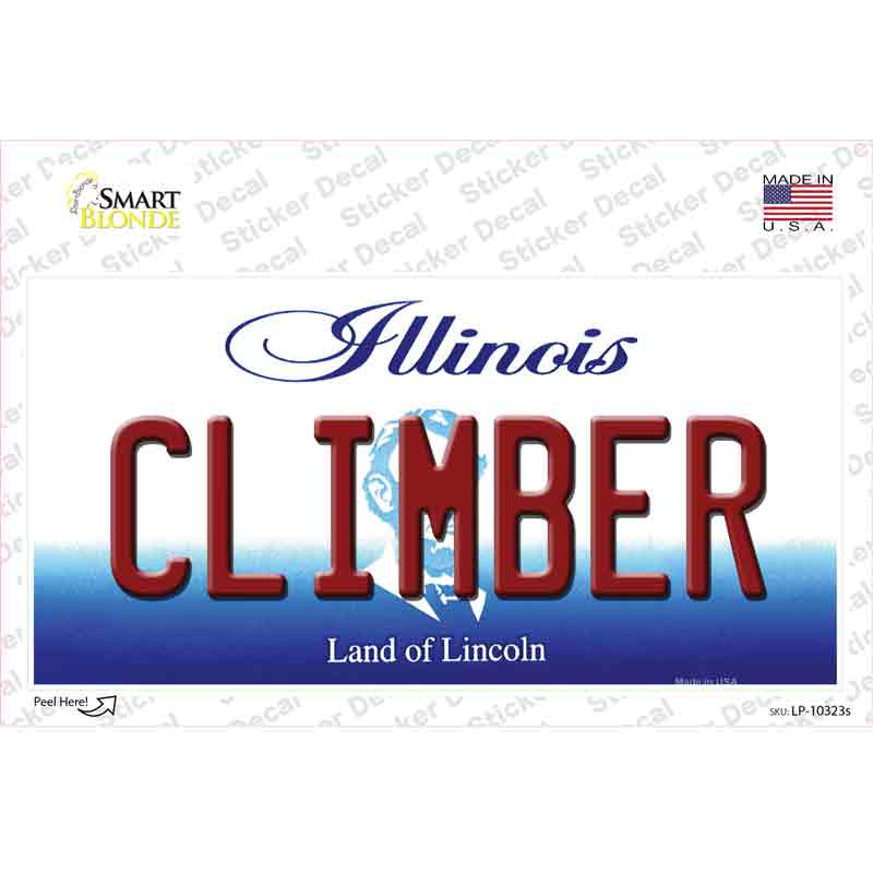 Climber Illinois Novelty Sticker Decal Small