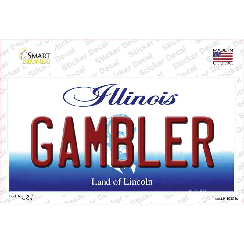 Gambler Illinois Novelty Sticker Decal Small