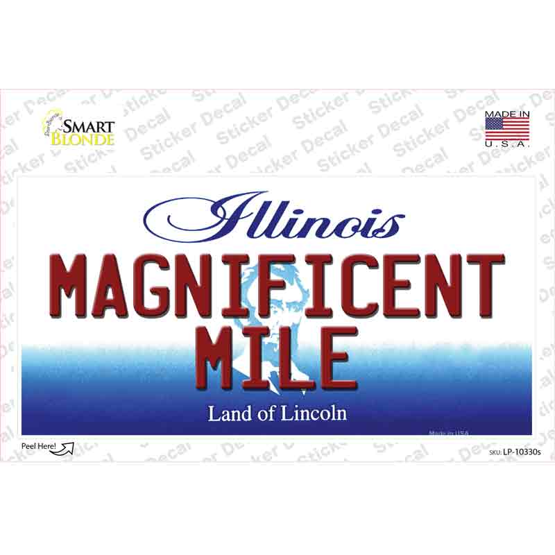 Magnificent Mile Illinois Novelty Sticker Decal Small