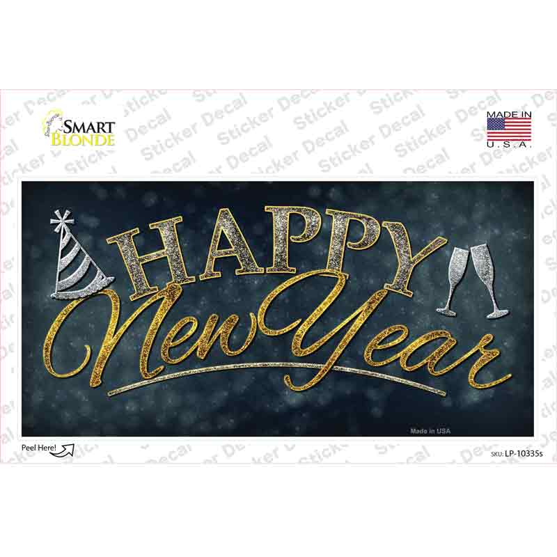 Happy New Year Novelty Sticker Decal Small