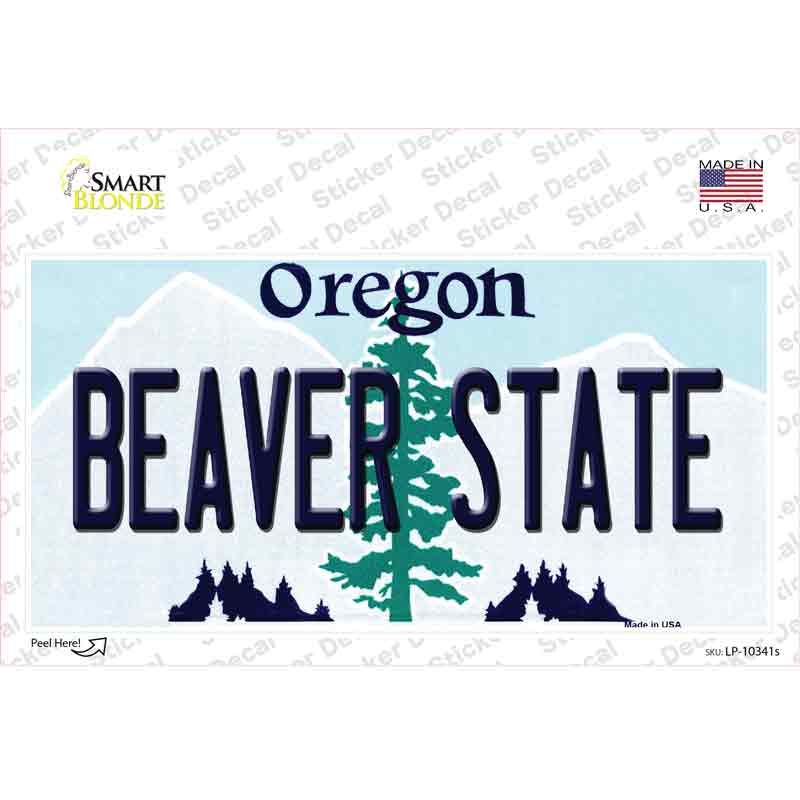 Beaver State Oregon Novelty Sticker Decal Small