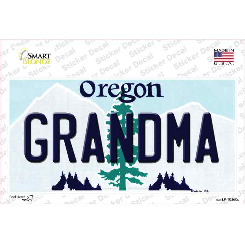 Grandma Oregon Novelty Sticker Decal Small