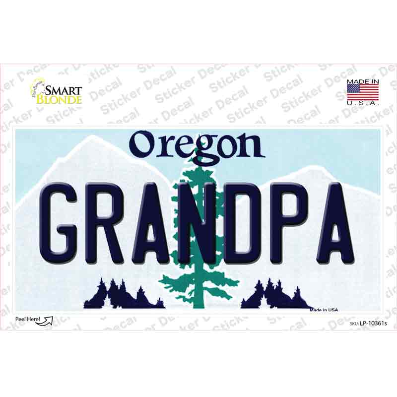 Grandpa Oregon Novelty Sticker Decal Small