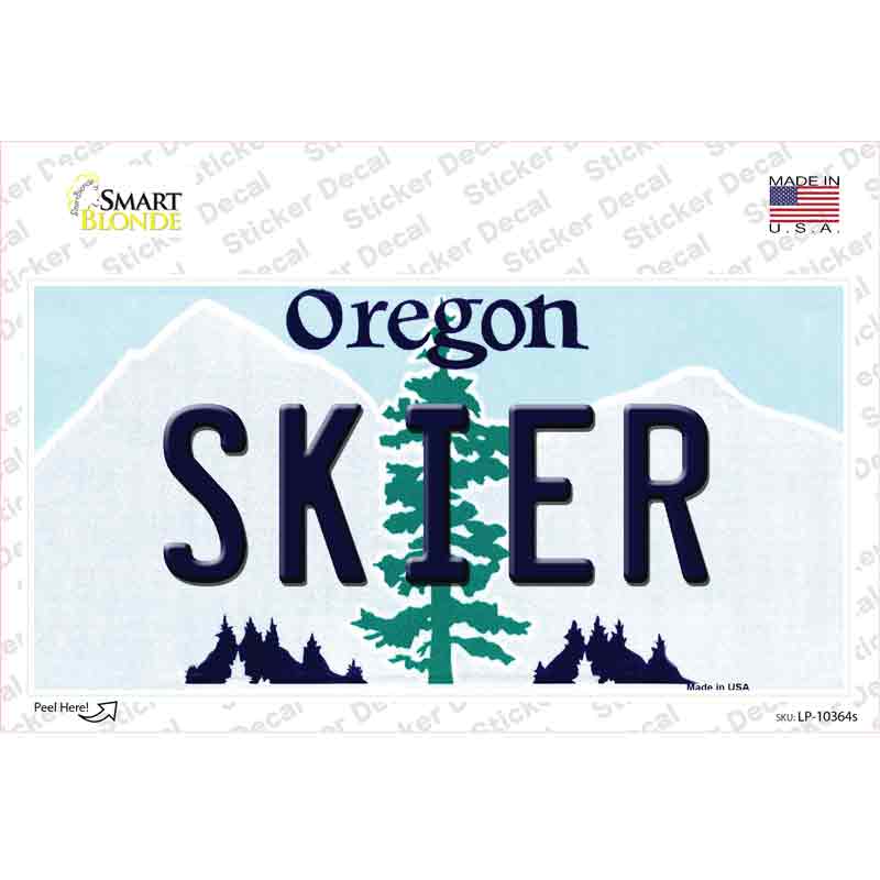 Skier Oregon Novelty Sticker Decal Small