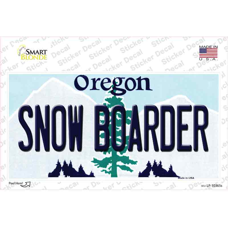 Snow Boarder Oregon Novelty Sticker Decal Small