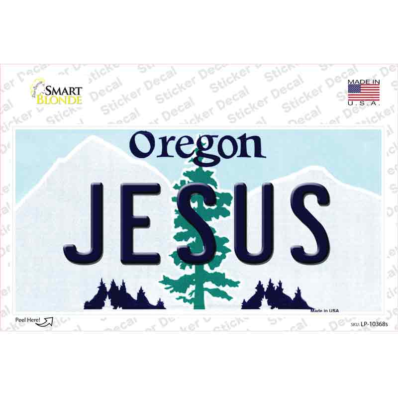 Jesus Oregon Novelty Sticker Decal Small