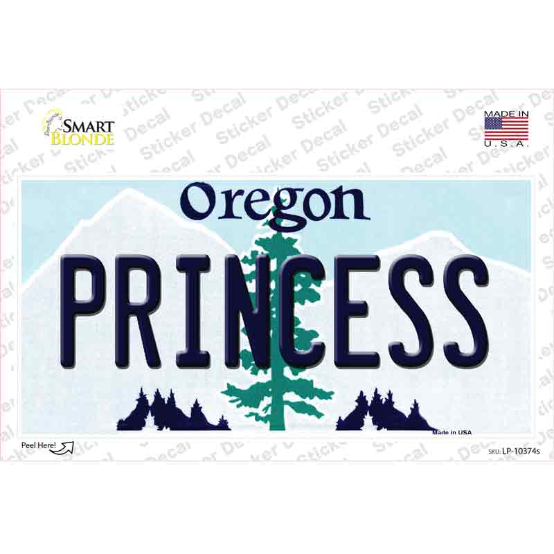 Princess Oregon Novelty Sticker Decal Small