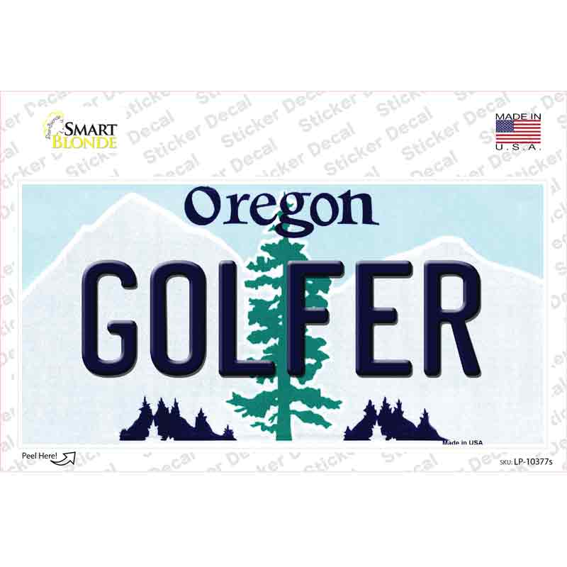 Golfer Oregon Novelty Sticker Decal Small