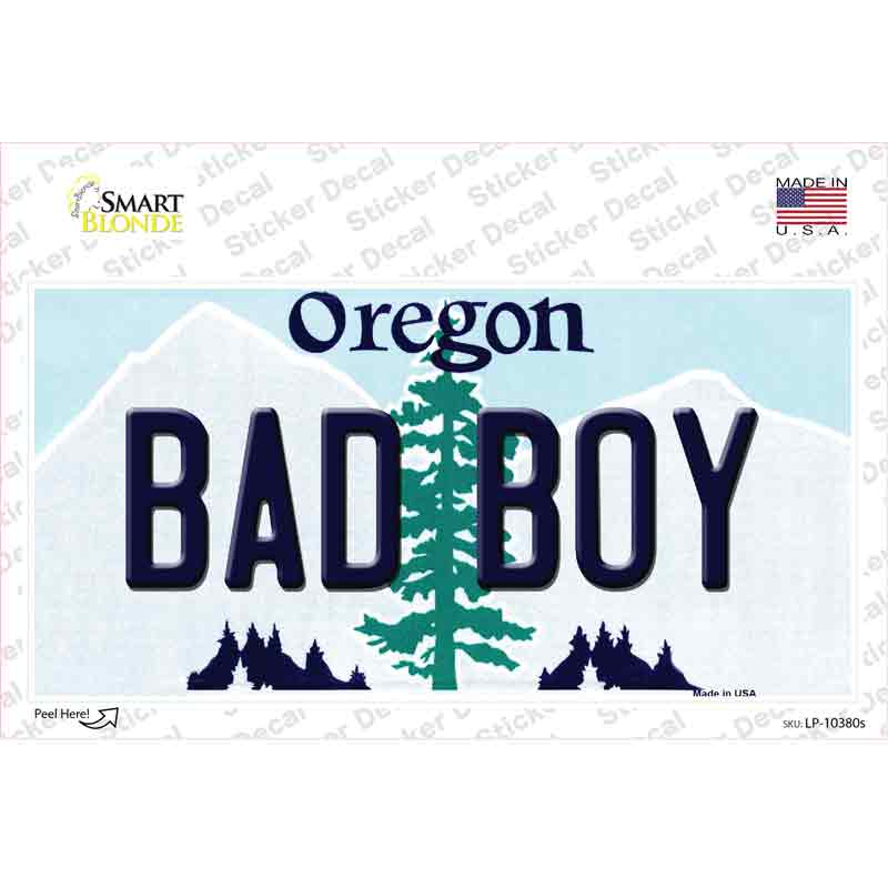 Bad Boy Oregon Novelty Sticker Decal Small