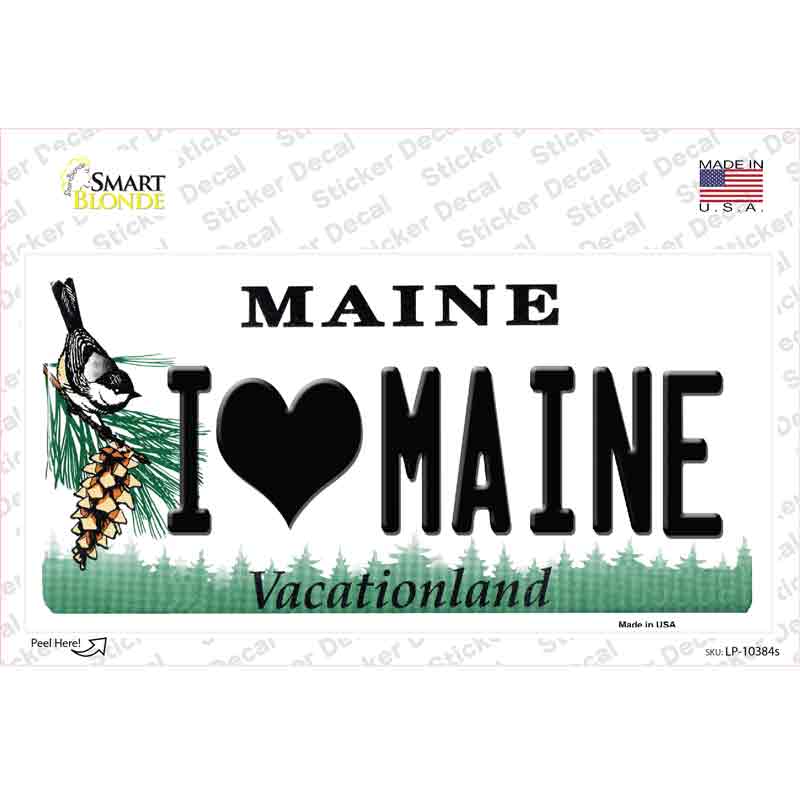 I Love Maine Novelty Sticker Decal Small