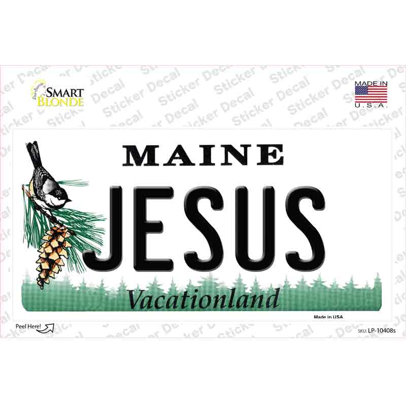 Jesus Maine Novelty Sticker Decal