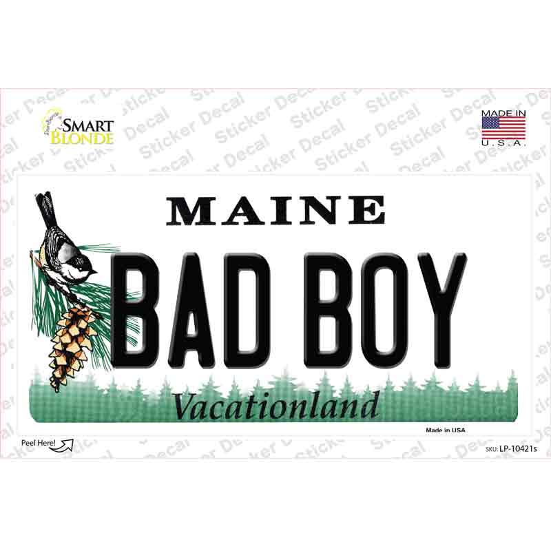 Bad Boy Maine Novelty Sticker Decal Small