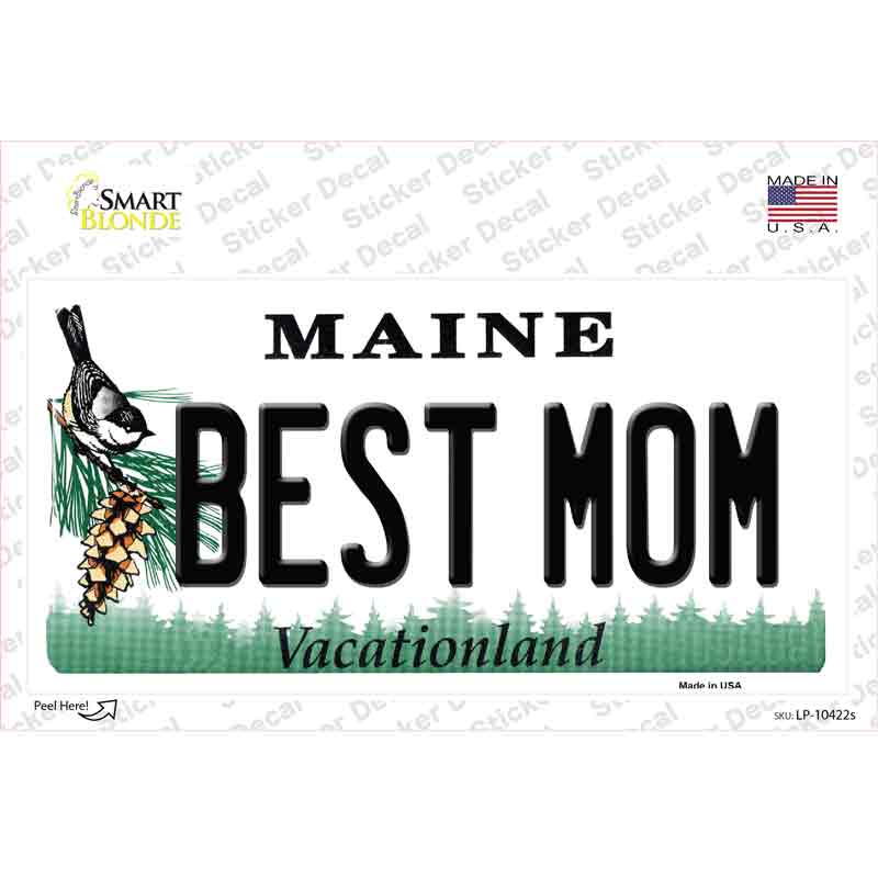 Best Mom Maine Novelty Sticker Decal Small