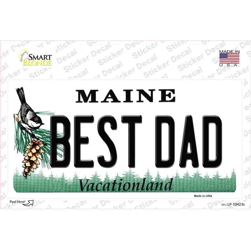 Best Dad Maine Novelty Sticker Decal Small