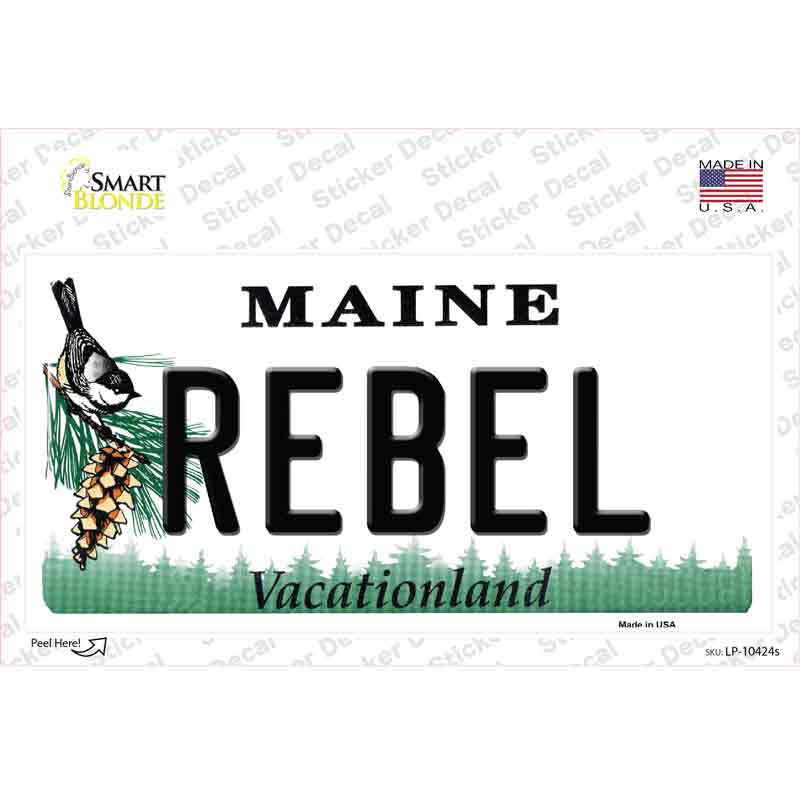 Rebel Maine Novelty Sticker Decal Small