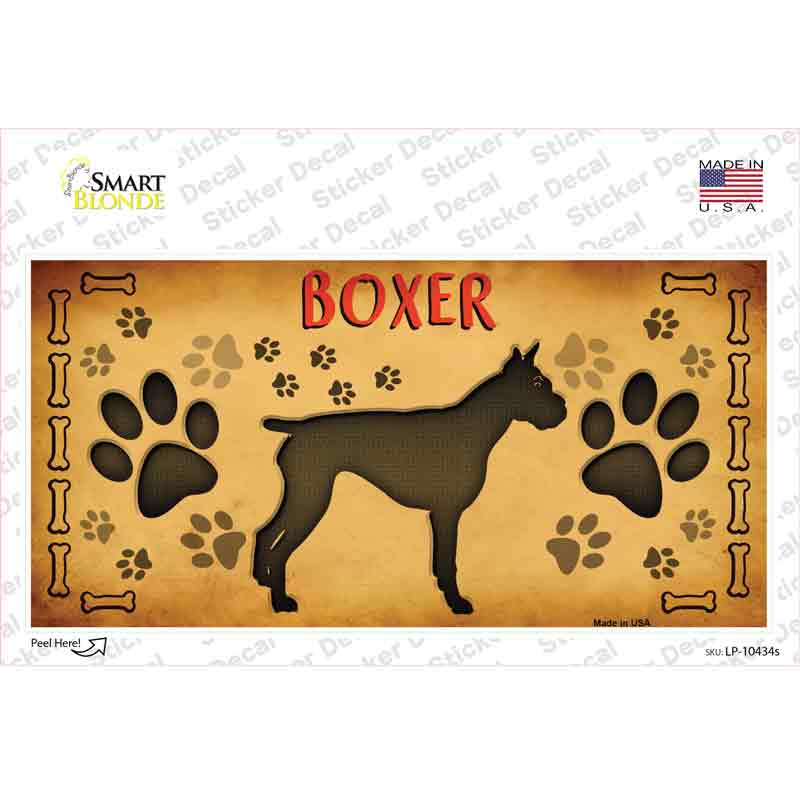 Boxer Novelty Sticker Decal Small