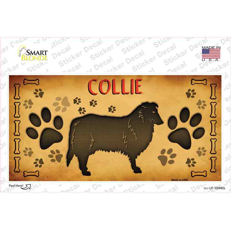 Collie Novelty Sticker Decal Small