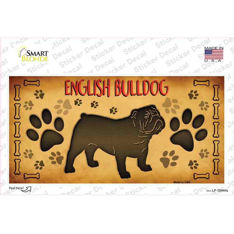 English Bulldog Novelty Sticker Decal Small