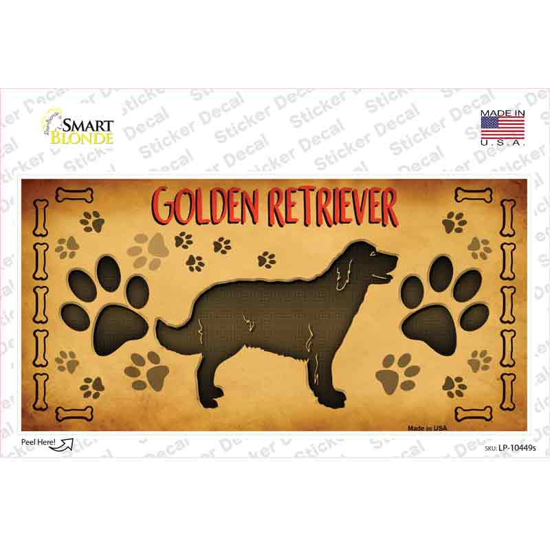 Golden Retriever Novelty Sticker Decal Small