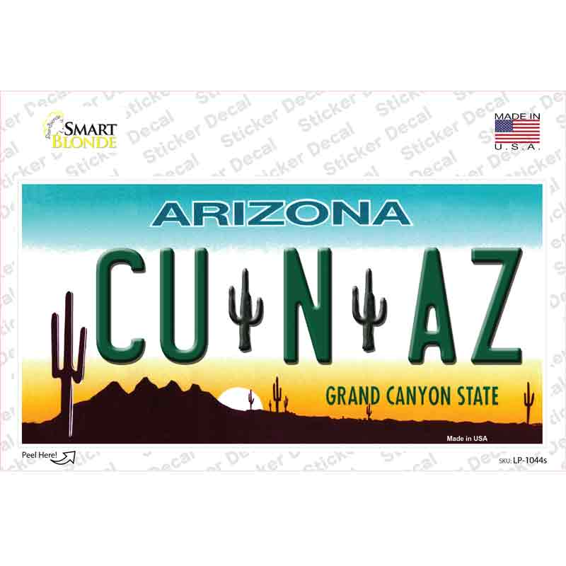 Cu N Az Novelty Sticker Decal Small