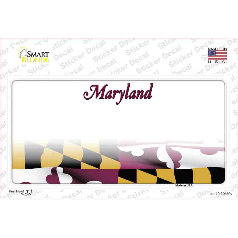 Maryland State Background Novelty Sticker Decal Small