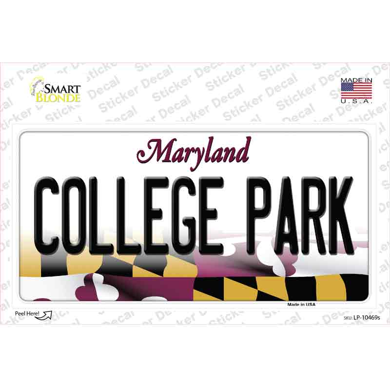 College Park Maryland Novelty Sticker Decal Small