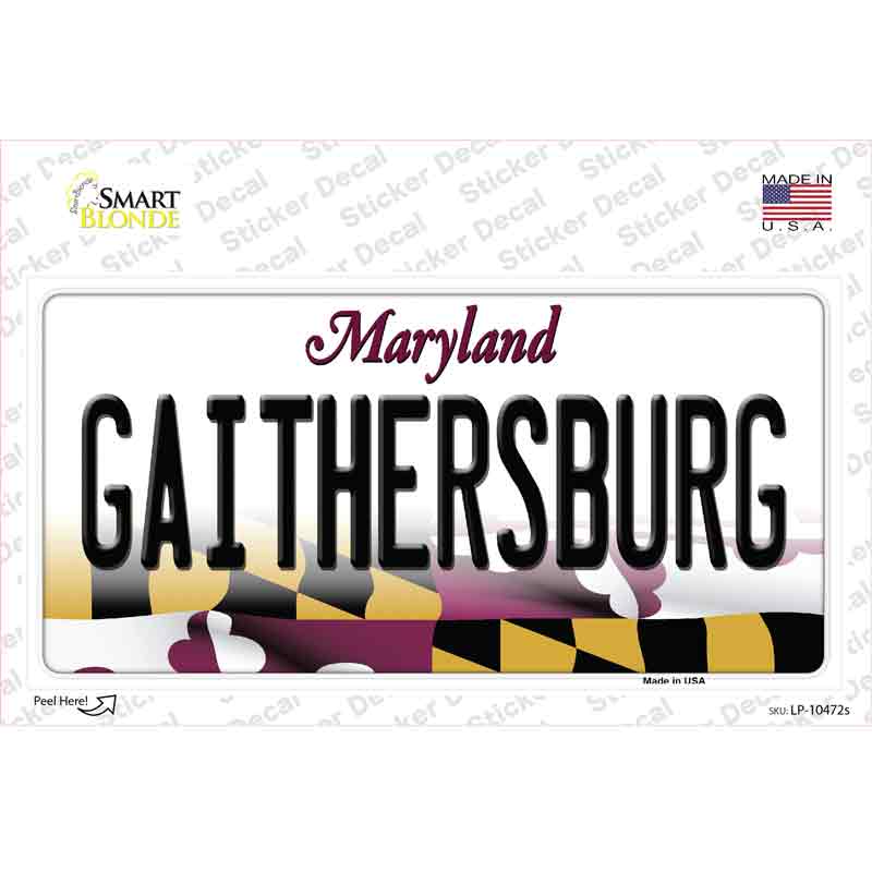 Gaithersburg Maryland Novelty Sticker Decal Small