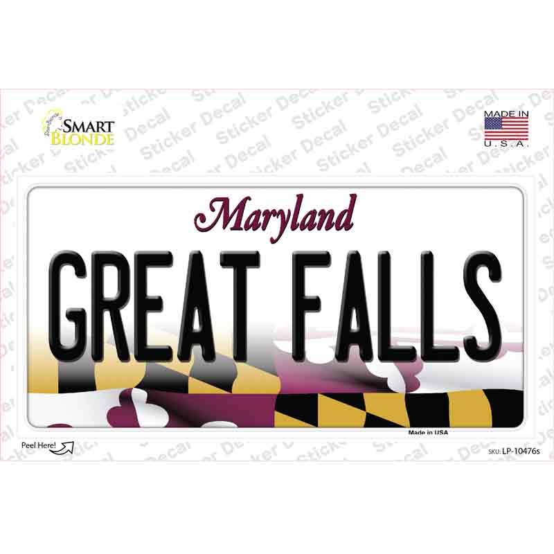 Great Falls Maryland Novelty Sticker Decal Small