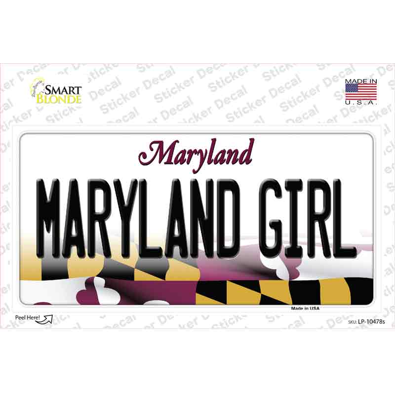 Maryland Girl Maryland Novelty Sticker Decal Small