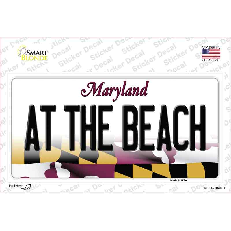 At The Beach Maryland Novelty Sticker Decal Small