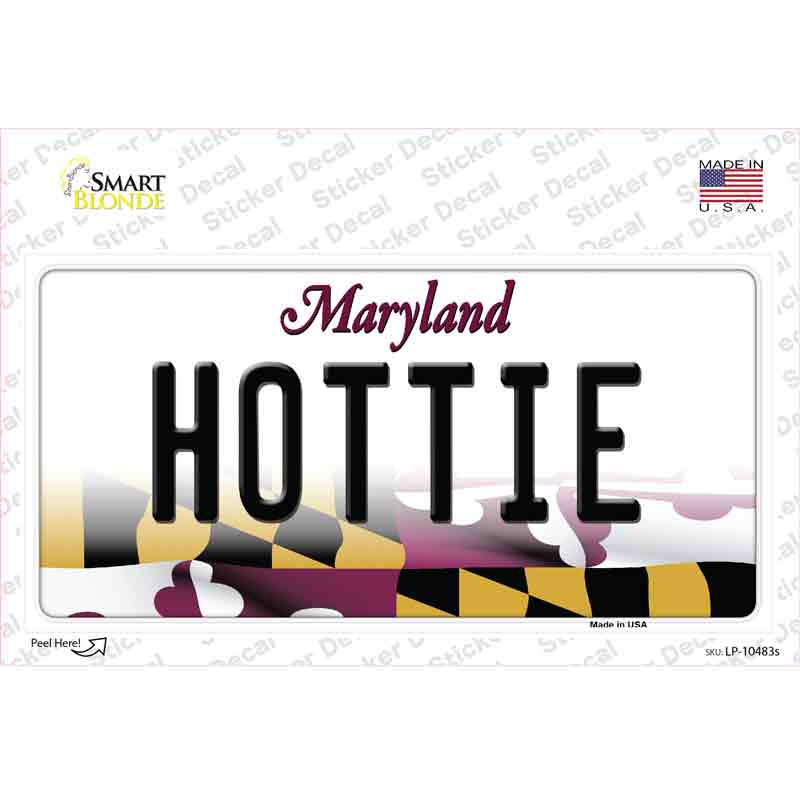 Hottie Maryland Novelty Sticker Decal Small