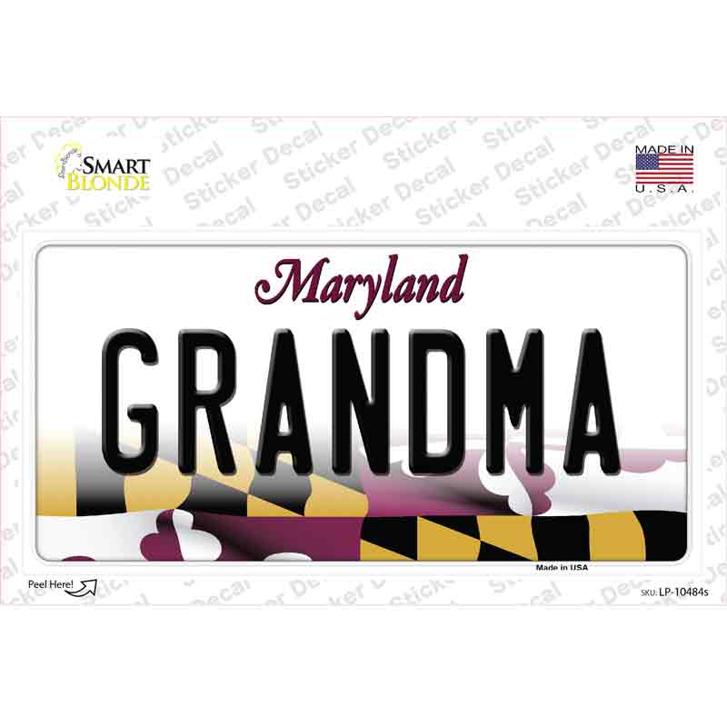 Grandma Maryland Novelty Sticker Decal Small