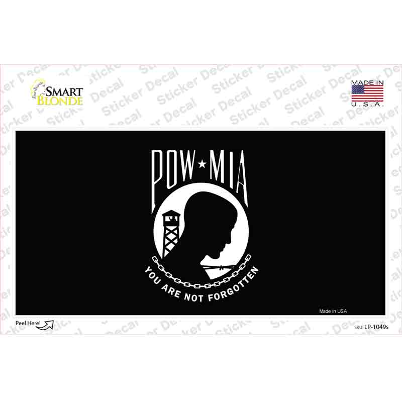 POW MIA Black Flag Novelty Sticker Decal Small