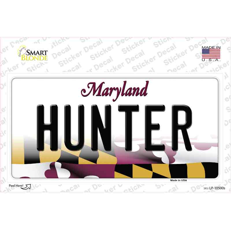 Hunter Maryland Novelty Sticker Decal Small