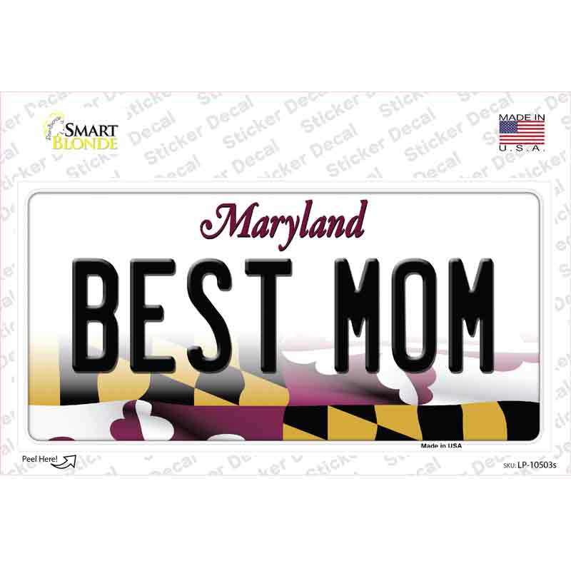 Best Mom Maryland Novelty Sticker Decal Small