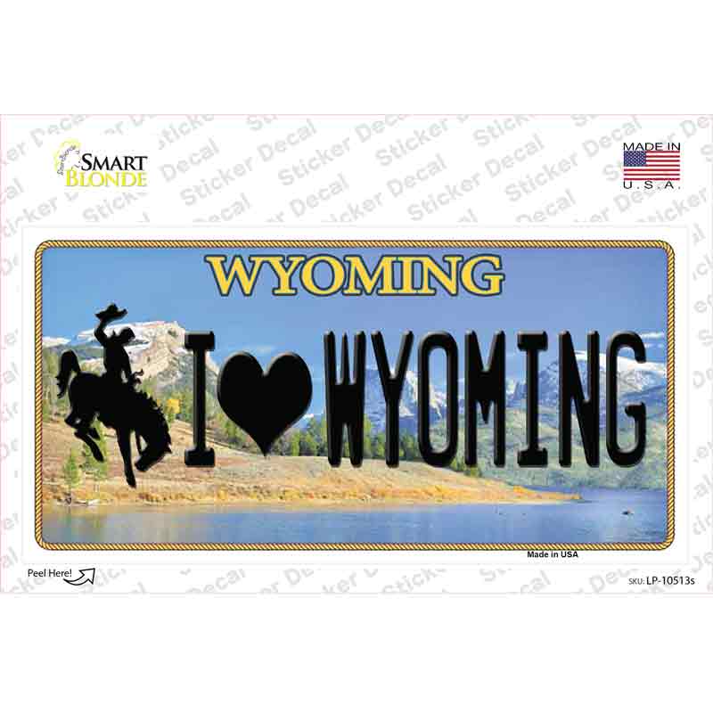 I Love Wyoming Novelty Sticker Decal Small