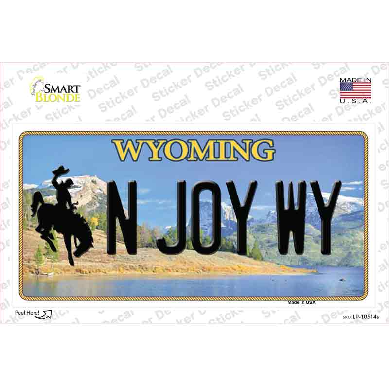 N Joy WY Wyoming Novelty Sticker Decal Small