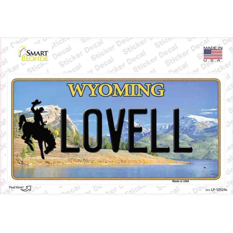 Lovell Wyoming Novelty Sticker Decal Small