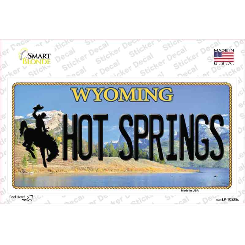 Hot Springs Wyoming Novelty Sticker Decal Small