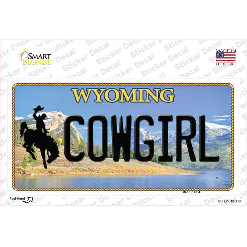 Cowgirl Wyoming Novelty Sticker Decal Small