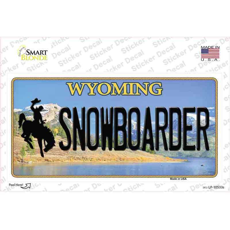 Snowboarder Wyoming Novelty Sticker Decal Small