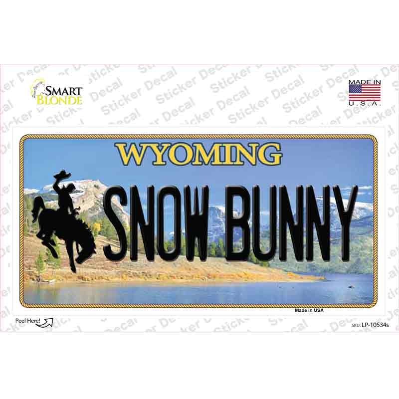 Snow Bunny Wyoming Novelty Sticker Decal Small