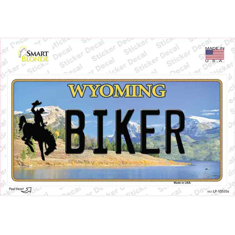 Biker Wyoming Novelty Sticker Decal Small