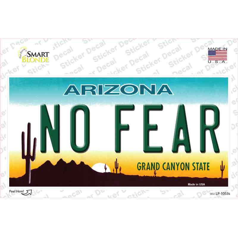 No Fear Arizona Novelty Sticker Decal Small